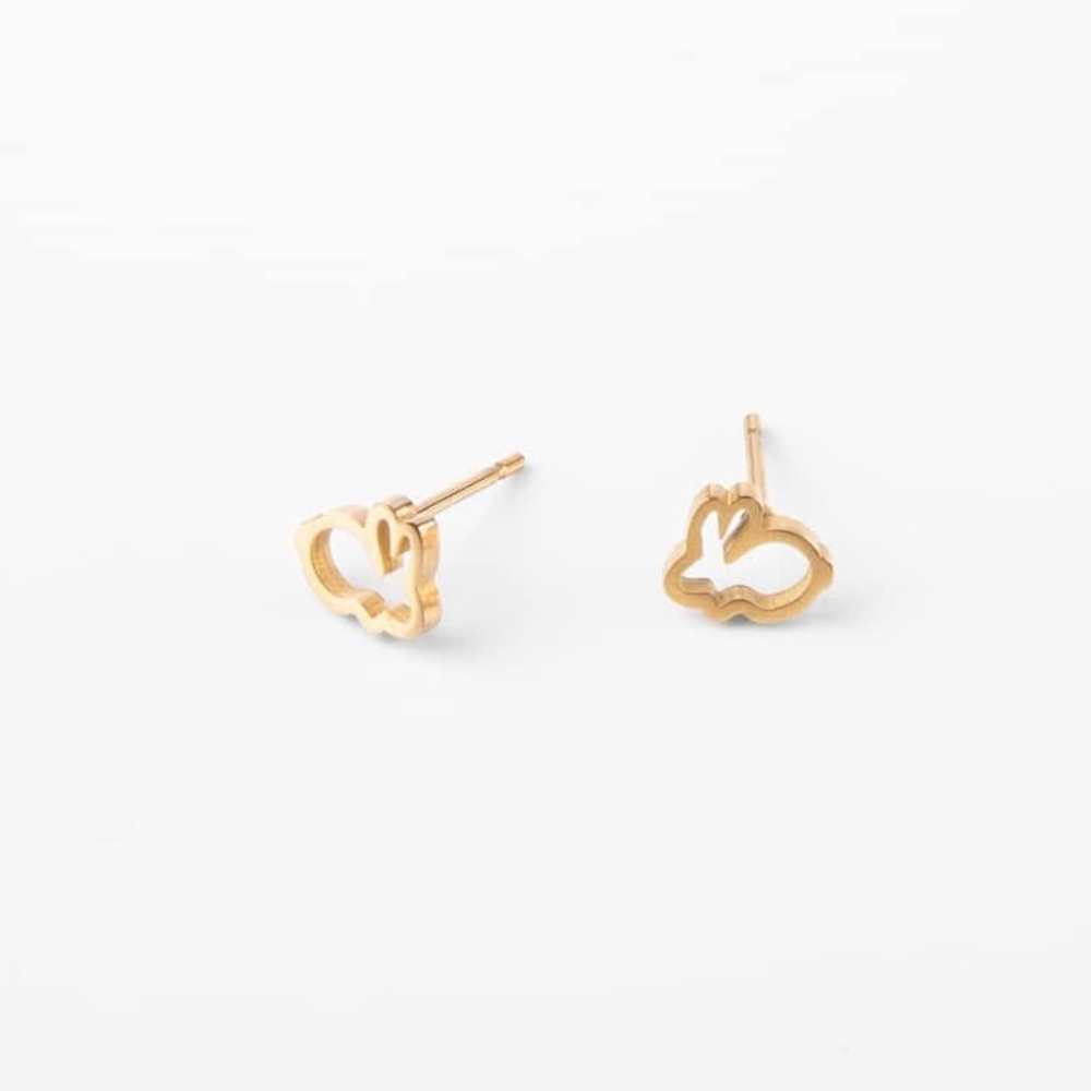 NEW Gold Bunny Stud Earrings